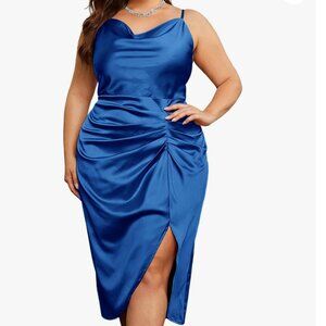 New shiny ruched cocktail dress